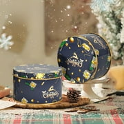 Christmas Cookie Tins with Lids - Festive Storage Containers for Cookies,Candies & Treats,Metal Reusable Holiday Gift Boxes,Decorative Tinplate Containers,Christmas Wrapping Supplies,2.9x1.8in