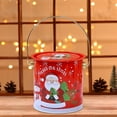 thumbnail image 1 of Christmas Cookie with Lids & Handle, Round Metal Christmas Themed Decorative Candy Container, Reusable Vintage Cookie Jar Large Capacity Storage Bucket for Gift & Holiday Treats,5.51x4.72x2.36in, 1 of 5