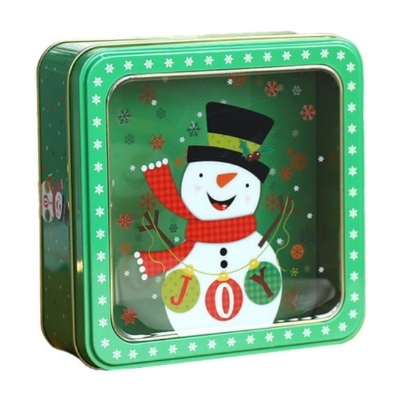 Christmas Cookie Tins with Lids Large Cookie Boxes Metal Empty Tins Santa Tinplate Xmas Gift Box for Christmas Holiday Candies Treats Storage Container, F
