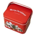 thumbnail image 1 of Christmas Cookie with Lids Large Cookie Boxes Metal Empty Santa Tinplate Xmas Gift Box for Christmas Holiday Candies Treats Storage Container (Red,5.1"x4.3"x3.9"), 1 of 8