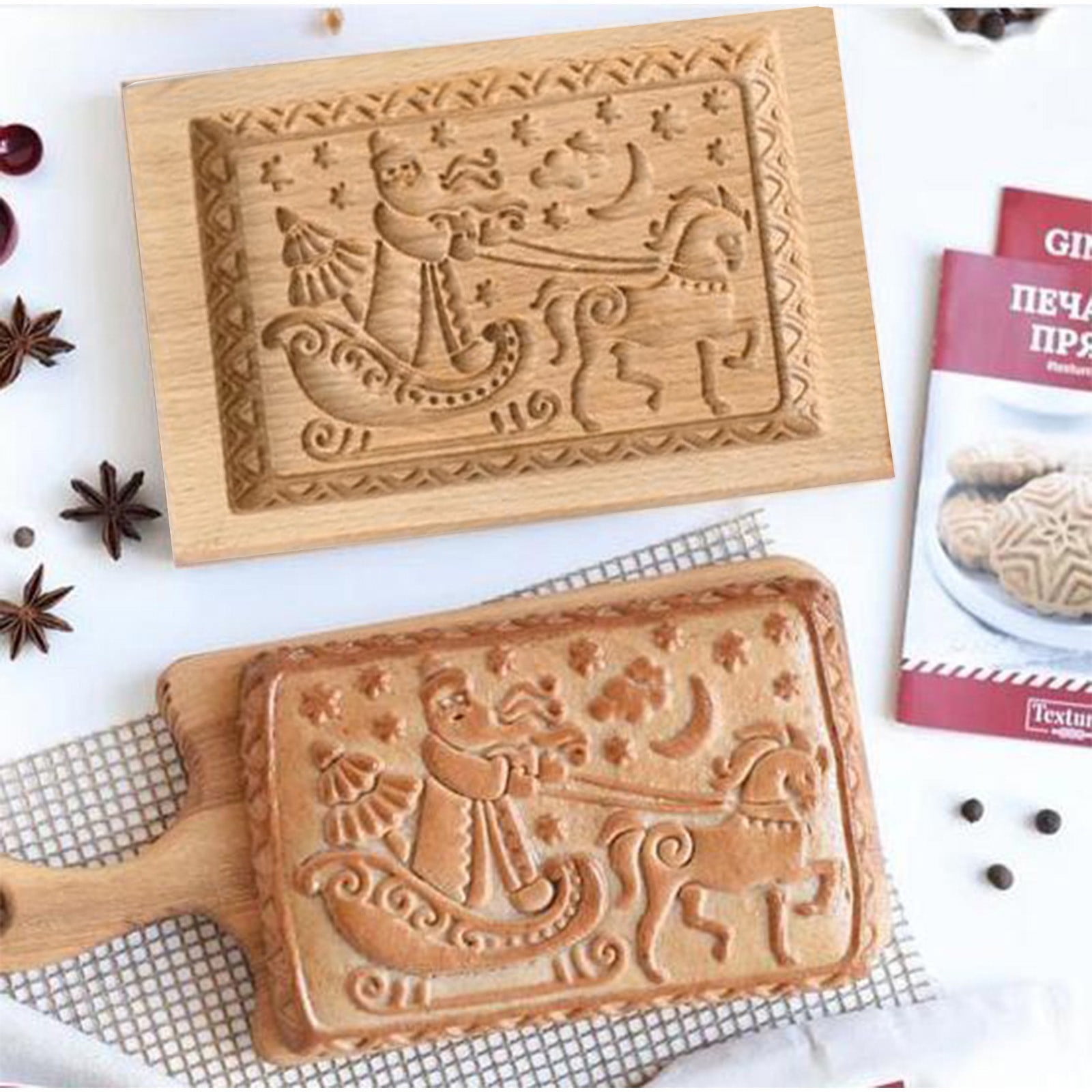 Christmas Cookie Wood Cookie Santa Clau Thumbprint Cookie Sandwich