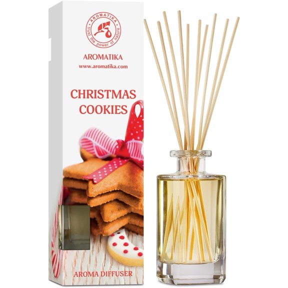Christmas Cookies Aroma Diffuser 5.4 Fl Oz (160ml) - Reed Diffuser - Room Fragrance - Home Fragrance - Air Freshener - Christmas Cookies Scented Diffuser - Gift