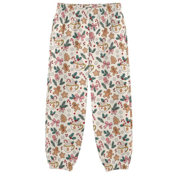 Christmas Cookies Bow Boys Pants Kids Casual Sweatpants Joggers Toddler Sports Pants 3-10 Years