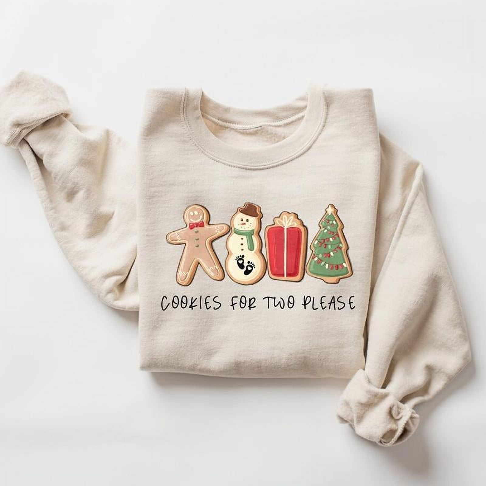 Christmas Cookies For Two Please Pregnancy Announcement Christmas Sweat