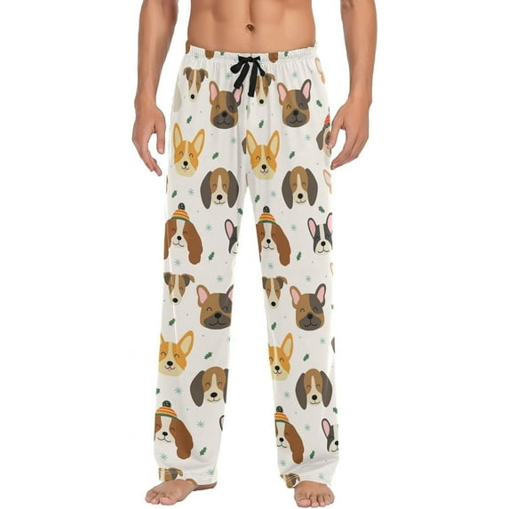 Christmas Cool Hohoho Red Pajama Pants Mens Lounge Pants Lightweight Men Pajama Bottoms with Drawstring and Pockets