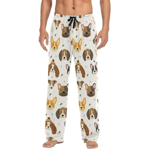 Christmas Cool Hohoho Red Pajama Pants Mens Lounge Pants Lightweight Men Pajama Bottoms with Drawstring and Pockets