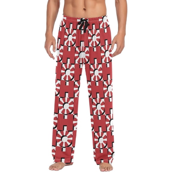 Christmas Cool Hohoho Red Pajama Pants Mens Lounge Pants Lightweight Men Pajama Bottoms with Drawstring and Pockets