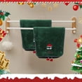thumbnail image 1 of Christmas Coral Fleece Embroidered Towels - Set of 4 Soft Absorbent Holiday Towels with Santa, Reindeer, Tree Designs for Bath, Kitchen, and Festive Deco, 1 of 6