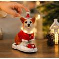 thumbnail image 1 of Christmas Corgi Dog Figurine,Cute Lighted Puppy Statue with Santa Outfit,Warm LED Lights,Excellent Christmas Tabletop Decor for Indoor Home Party, 1 of 7