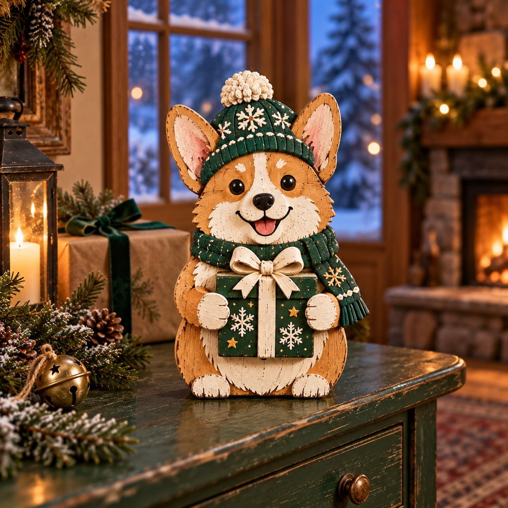 Christmas Corgi Wooden Block 3 Layer for Dog Lovers - Walmart.com