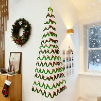 Christmas Corner Tree DIY Kit with Extra Thick Yarn, Green Polyester Decoration for Holiday Festive Home Decor, Compact Size for Small Spaces, Family Bonding Activity