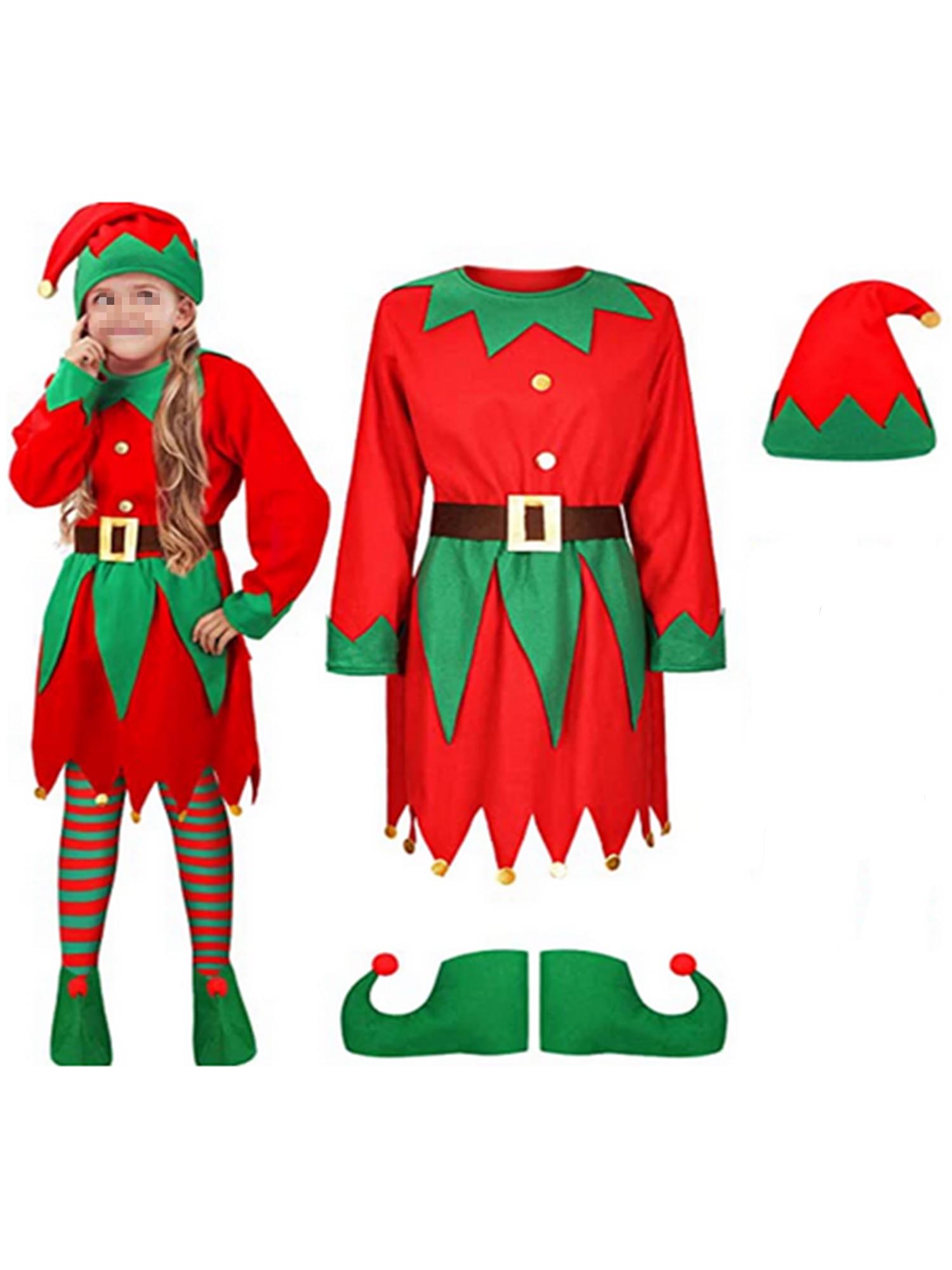 Christmas Cosplay Costume for Women Girl Elf Dress With Belt Hat Shoes Gift New Year Carnival Party Costume - image 1 of 5