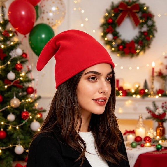 Christmas Costume Hat Soft Pointed Party Cap For Holiday Dress Up ...