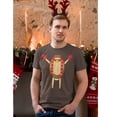 thumbnail image 1 of Christmas Costume Reindeer Body Brown Mens Costume T Shirt with Antlers Headband, 1 of 4