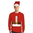 thumbnail image 1 of Christmas Costume Santa Claus Mens Long Sleeve Costume T Shirt with Santa Hat, 1 of 4