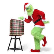 Christmas Costume for Men Adult Luxury Green Monster Suits Outfit The Santa Claus Cosplay Costume Christmas Costumes
