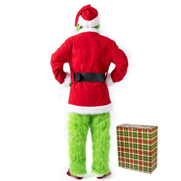Christmas Costume for Men Adult  Luxury Green  Monster Suits Outfit The Santa Claus Cosplay Costume Christmas Costumes