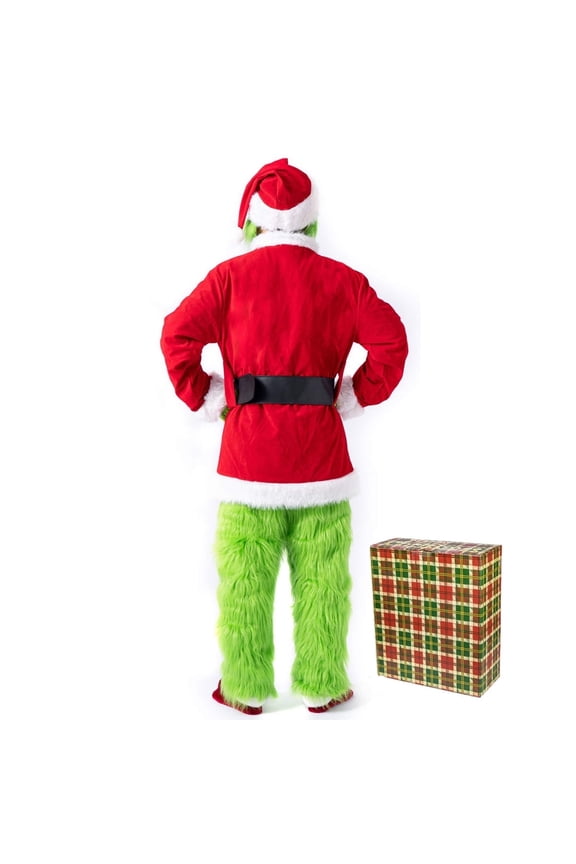 Christmas Costume for Men Adult Luxury Green Monster Suits Outfit The Santa Claus Cosplay Costume Christmas Costumes