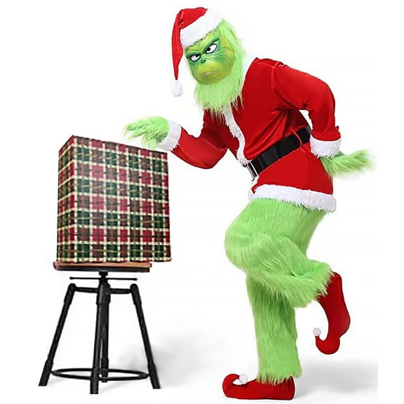 Christmas Costume for Men Adult  Luxury Green  Monster Suits Outfit The Santa Claus Cosplay Costume Christmas Costumes