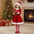 thumbnail image 1 of Christmas Costumes， Velvet Dress， Red Christmas Dress Set for Holiday Party and Gift Giving Christmas Costumes Elf Outfits Christmas Dress Up Festive Role Play Cosplay Clothes Seasonal Celebrations, 1 of 9
