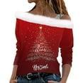 Christmas Costumes Woman 2024 Cold Shoulder Blouse Faux Fur Collar