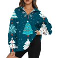 Christmas Costumes Woman 2024 Half Zip Christmas Trees Xmas Snowflake