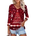 Christmas Costumes Woman 2024 Christmas Tree Graphic Tunic 3/4 Length