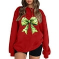Christmas Costumes Woman 2024 Xmas Light Bow Graphic Pullover Tops Long
