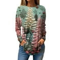 Christmas Costumes Woman 2024 Xmas Snowflake Print Blouse Round Neck