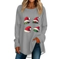 Christmas Costumes Woman 2024 Xmas Snowflake Print TShirts Crew Neck