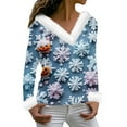 Christmas Costumes Woman 2024 Xmas Snowflake Print TShirts Faux Fur