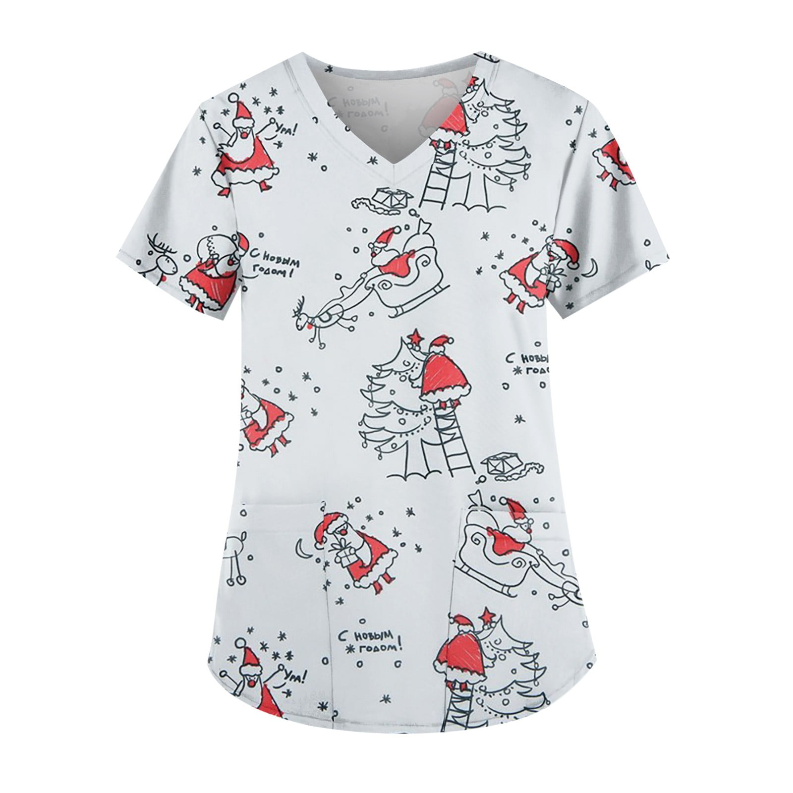 Christmas Costumes for Women Christmas Trees Graphic Workwear TShirts