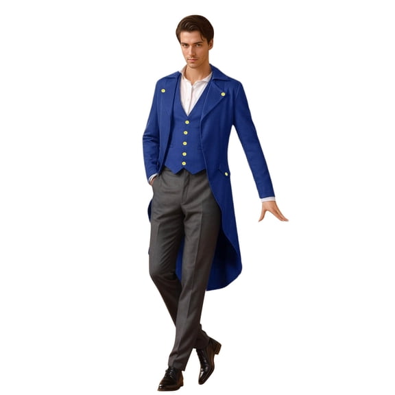 Christmas Costumes for Men Gothic Tailcoat Coat Formal Elegant Jacket For LARP Event