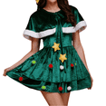 thumbnail image 1 of Christmas Costumes for Women Elegant For Holiday Party Masquerade Performance Festive Green Attire Christmas Dress, 1 of 5