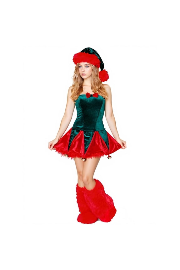 Christmas Costumes for Women Elegant Party Dress For Festive Holiday Dinner Gown With Lace Trim And Flared Skirt For Events And Christmas Dress