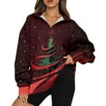 Christmas Costumes for Women Half Zip Merry and Bright Christmas Tree