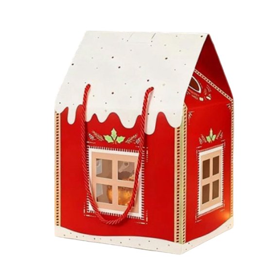 Christmas Cottage Gift Packaging Box Recyclable Paper Craft Party Decoration Item Cookie Candy Packaging Supplies