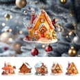 thumbnail image 1 of Christmas Cottage Hanging Ornaments, 2D Acrylic Village Gingerbread Snow House,Exquisite House Acrylic Hanging For Tree,Car Rearview,Window,Collectible Ornaments For Festival, 1 of 6