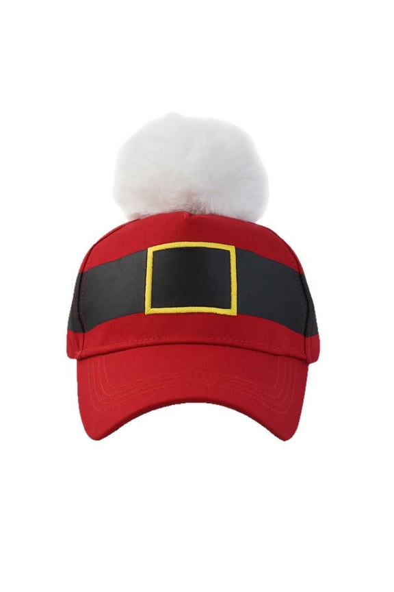 Christmas Cotton-Baseball Cap for Women-Men Christmas Santa Baseball Hat Unisex Christmas Vintage Hat Baseball Cap Outdoor Adjustable-Sports Baseball Cap with Pompom Santa Hats