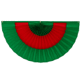 thumbnail image 1 of Christmas Cotton Flag Bunting by Old Glory Bunting.  1' x 2' Fully Sewn Green & Red Xmas Pleated Fan Flag Bunting Banner. Pleated Fans Made in The USA! Free Shipping Available!, 1 of 4