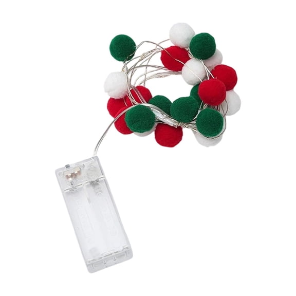 Christmas Cotton Snowball Ball String Lights for Indoors, 20 LED Fairy Artificial Soft Plush Balls Lights for Home Decor(6.6 ft, Battery Operated)