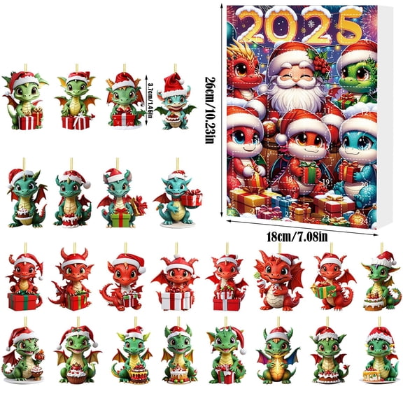 Christmas Countdown Advent Calendar Ornament – 24-Day 2D Flat Acrylic Christmas Tree Hanging Decoration – Interactive Holiday Timer Gift Set