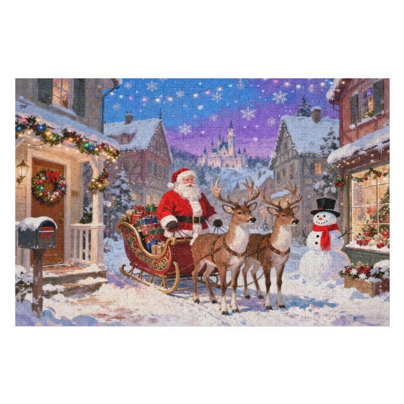 Christmas Countdown Calendar 1000 Piece Puzzle for Adults, 24 Days of Holiday Fun and Family Brain Challenge, Cozy Winter Evening Entertainment, Finished Size 30 x 20 IN