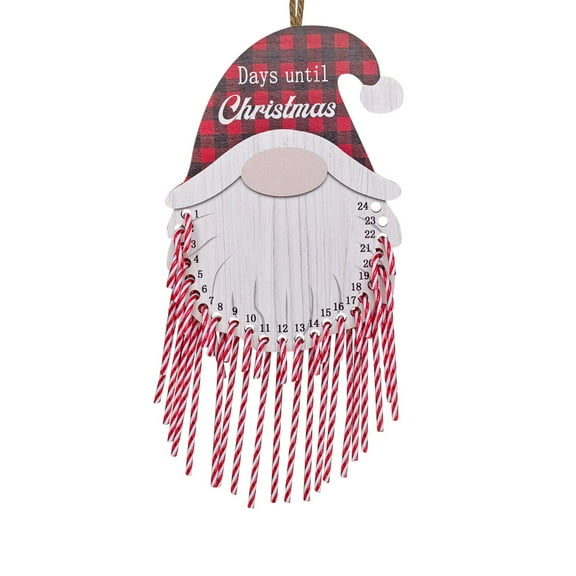 Christmas Countdown Calendar 2023 with Candy Canes | 24pcs Candy Cane Christmas Advent Calendar | Wood Hanging Christmas Number Date Signs for Mantel, Door, Wall Decor