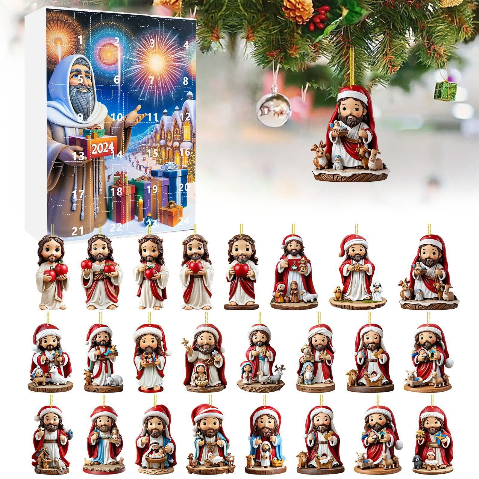 Christmas Countdown Calendar 2024 2D Christmas Nativity Advent Calendar