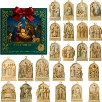 Christmas Countdown Calendar for Birthday, 2D Flat Aircraft Box with 24PC Jesus Christmas Advent Calendar Blind Box with Double-Sided Printing, Religious Holiday Decor