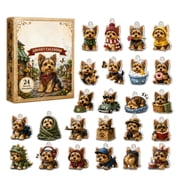 Christmas Countdown Calendar Blind Box 2D Flat Pet Dog for Holiday Home Party Display and Festive Gift Collection for Fans and Collectors 24PCS, Multicolor_#1842