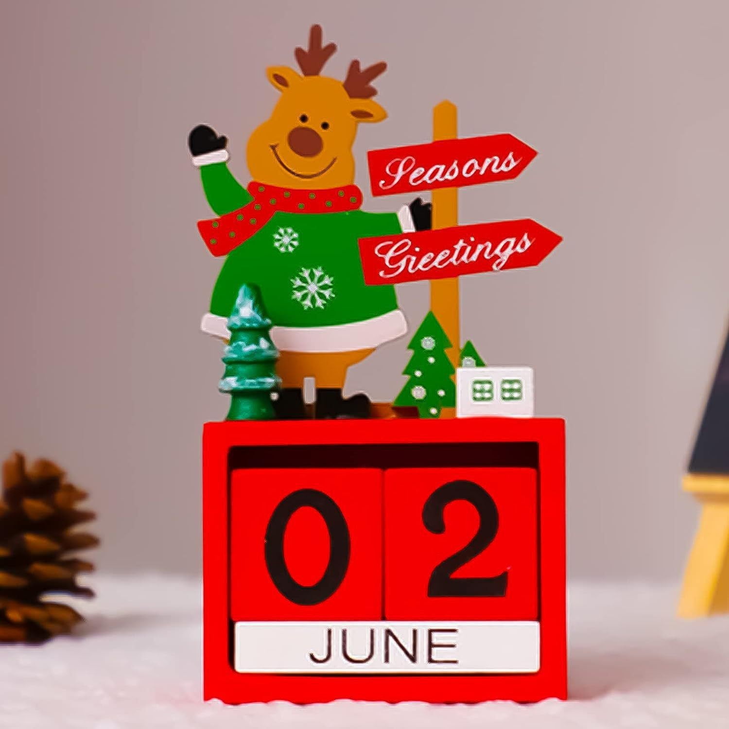 Christmas Countdown Calendar Santa Wooden With Numbers Calendar