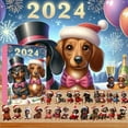 thumbnail image 1 of Christmas Countdown Calendar Set with 24 Surprise Ornaments Festive Holiday Cute Dog Acrylic Pendants Advent Calendar for Kids Family, 1 of 8
