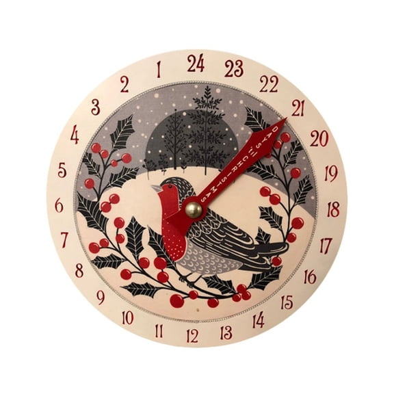 Christmas Countdown Calendar Wooden Clock Model Ornament for Home Kitchen Dining Table Decor